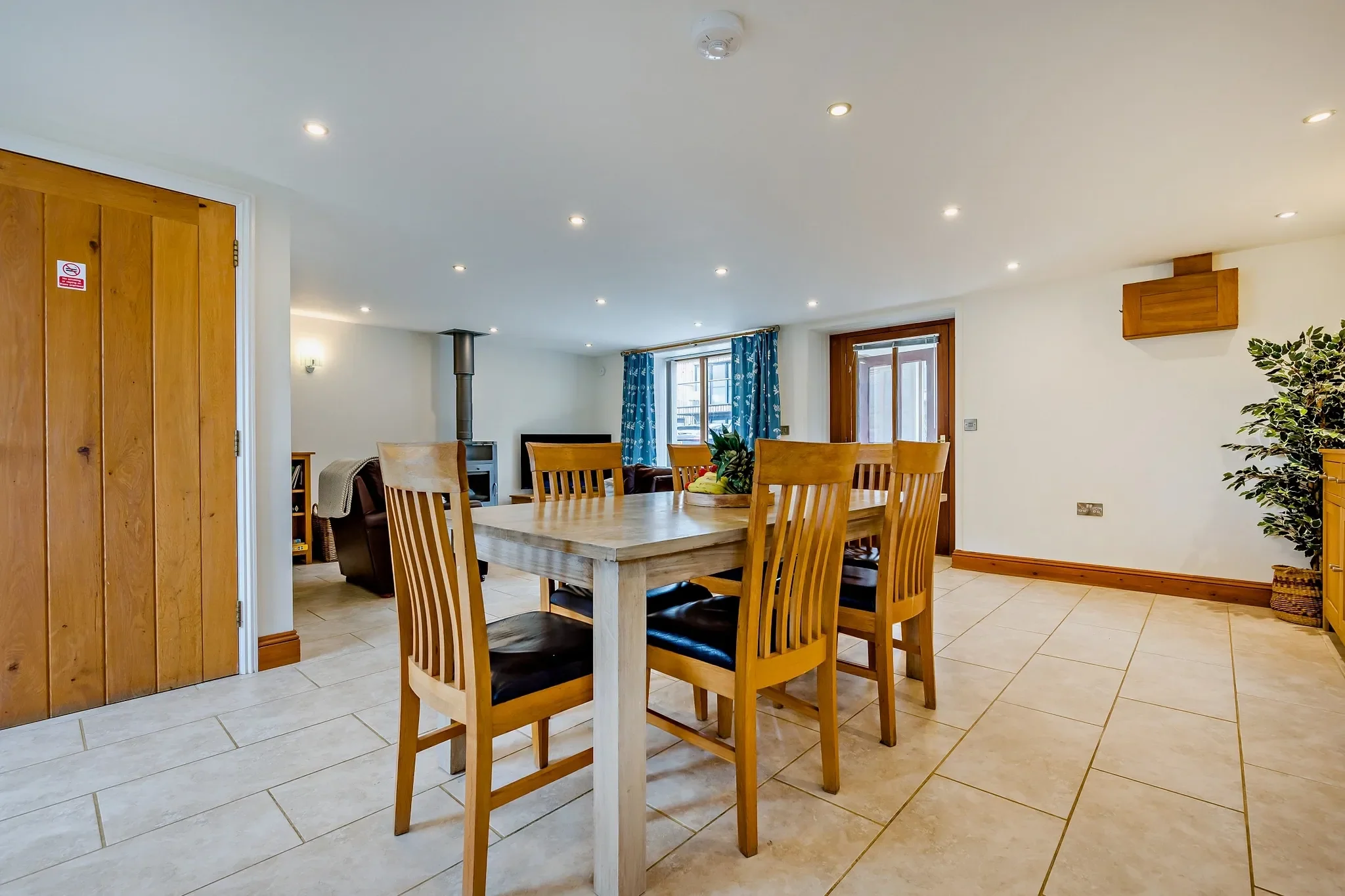 Sand Parks kitchen and dining area in the converted farm workshop