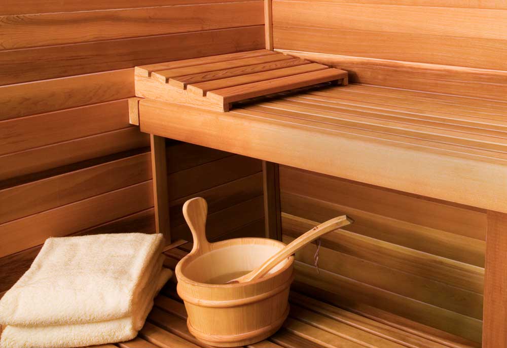 Swedish sauna and aroma steam room at The W Club, Whalesborough